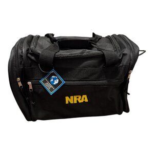 NRA Black Duffle Bag With Yellow Letters Logo Global New Beginnings No Shoulder
